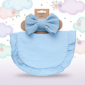 Baby Girl Bib n Headband Set Blue