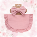 Baby Girl Bib n Headband Set Pink