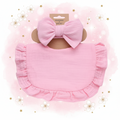 Baby Girl Bib n Headband Set Light Pink